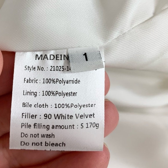 Madeinam Jill Bomber Puffer Jacket Winter Coat Oversized Satin Shine white XS - Picture 14 of 16